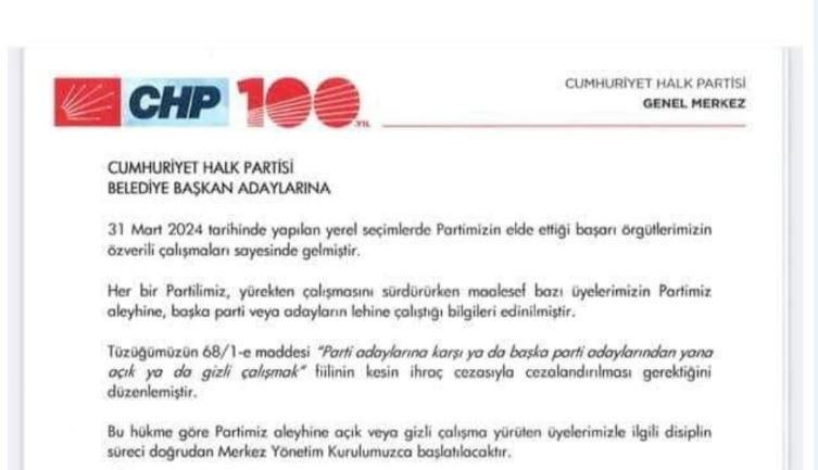 CHP 'parti aleyhine çalışan' üyeler için harekete geçti