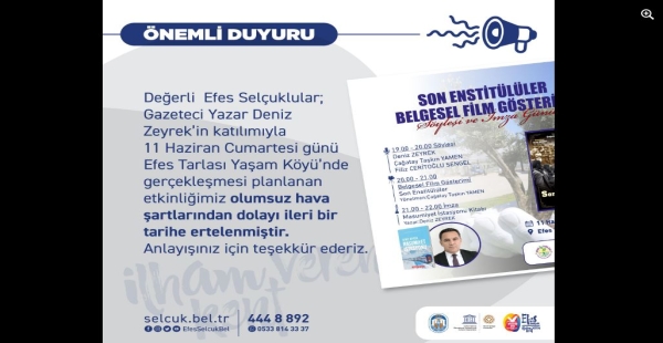 ileri bir tarihe ertelenmiştir