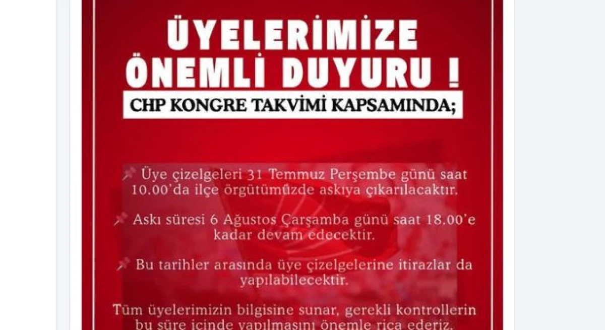 CHP Selçuk İlçe Başkanlığından Açıklama