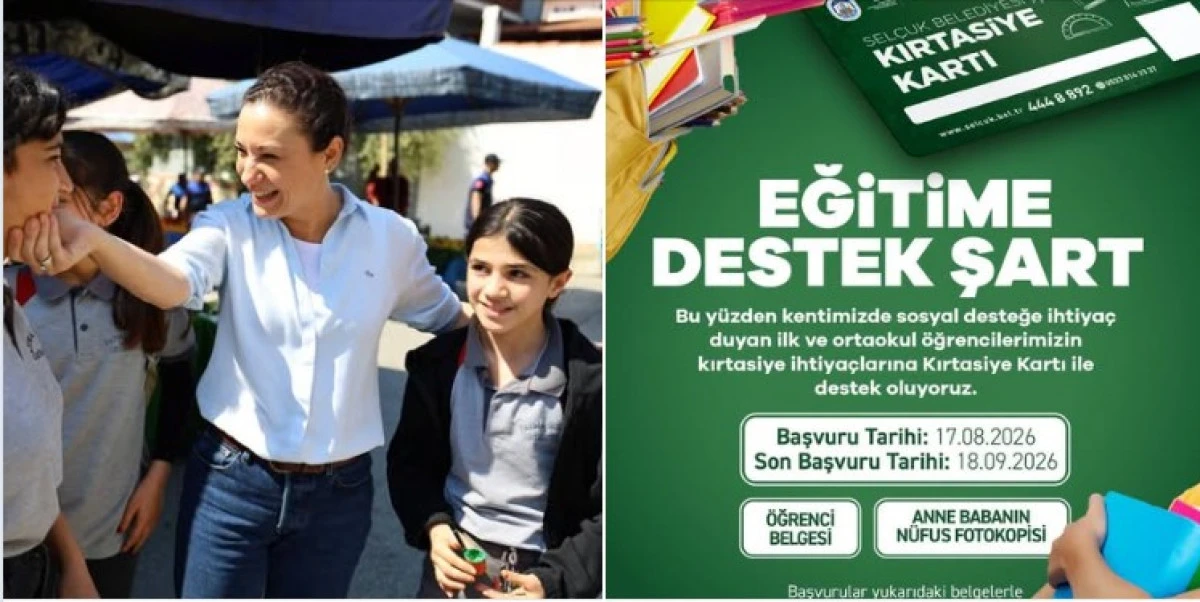 Efes Sel&ccedil;uk Belediyesi&rsquo;nden Kırtasiye Kartı ile &ouml;ğrenciye destek, yerel esnafa nefes