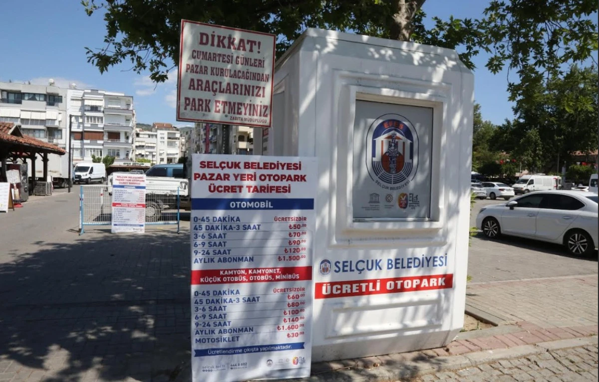 Efes Selçuk’ta Pazar Yeri Otoparkında Hem Ücretsiz Süre Arttı Hem Abonmanlık Başladı