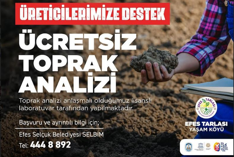 EFES SELÇUK’TA ÜRETİCİYE ÖNEMLİ DESTEK: ÜCRETSİZ TOPRAK ANALİZİ DEVAM EDİYOR