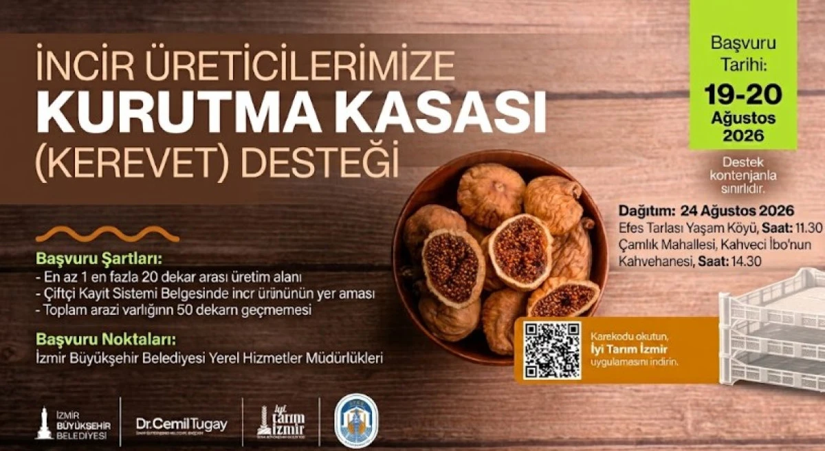 İZMİR B&Uuml;Y&Uuml;KŞEHİR BELEDİYESİ&rsquo;NDEN SEL&Ccedil;UKLU İNCİR &Uuml;RETİCİLERİNE KURUTMA KASASI DESTEĞİ