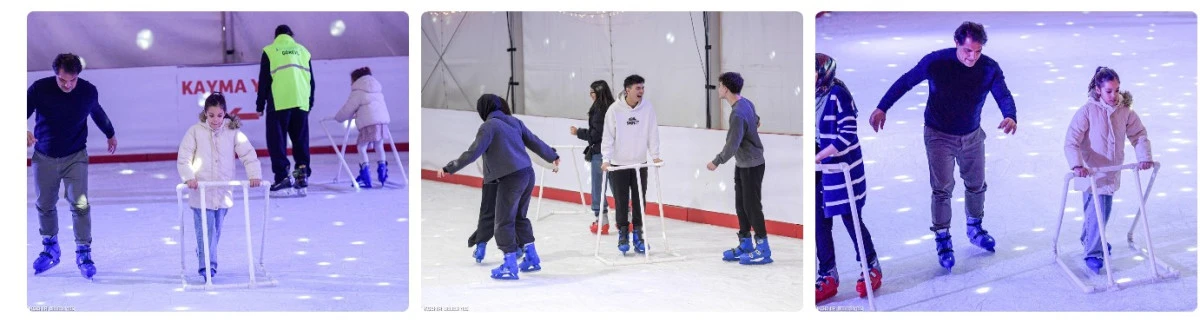 İzmir'de kışın keyfi buzda yaşanıyor