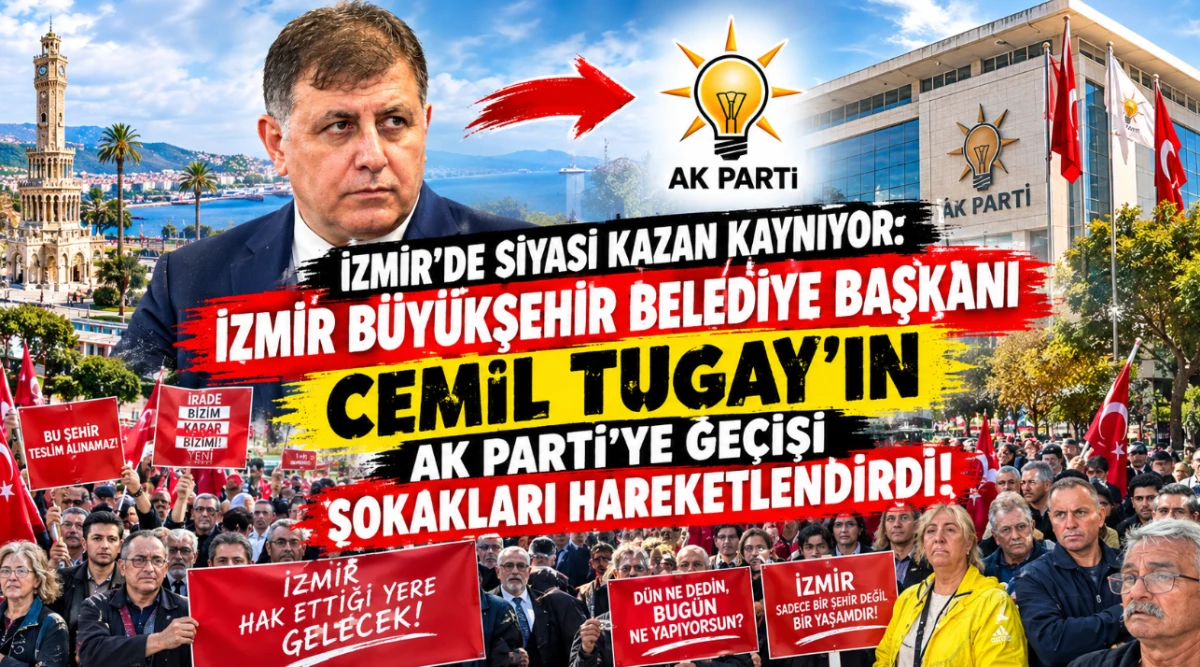 İZMİR&rsquo;DE SİYASİ KAZAN KAYNIYOR: İZMİR B&Uuml;Y&Uuml;KŞEHİR BELEDİYE BAŞKANI CEMİL TUGAY&rsquo;IN AK PARTİ&rsquo;YE GE&Ccedil;İŞİ SOKAKLARI HAREKETLENDİRDİ!